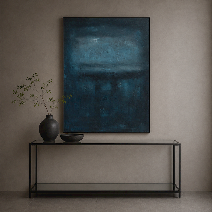 *BLACK & GLASS CONSOLE TABLE 132x36x81cm